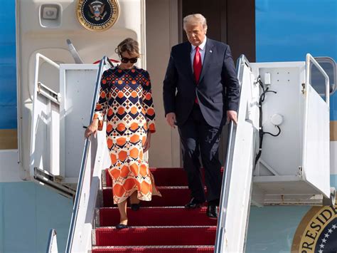 melania trump wearing orange dress